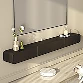 FPIGSHS Wall Mounted Media Console with 2 Drawers Solid Wood Floating TV Stand Hanging TV Shelf Entertainment Center TV Cabinet, for Home Office (A, 120cm/47.2in)