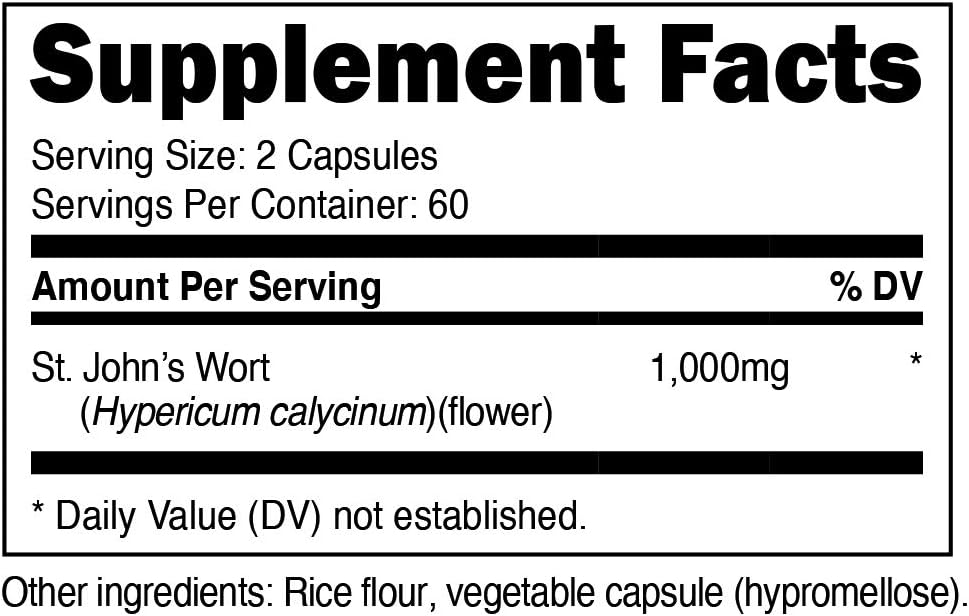 Nutricost St John’s Wort Capsules (500mg) 120 Capsules- Gluten Free and Non-GMO: Health & Personal Care