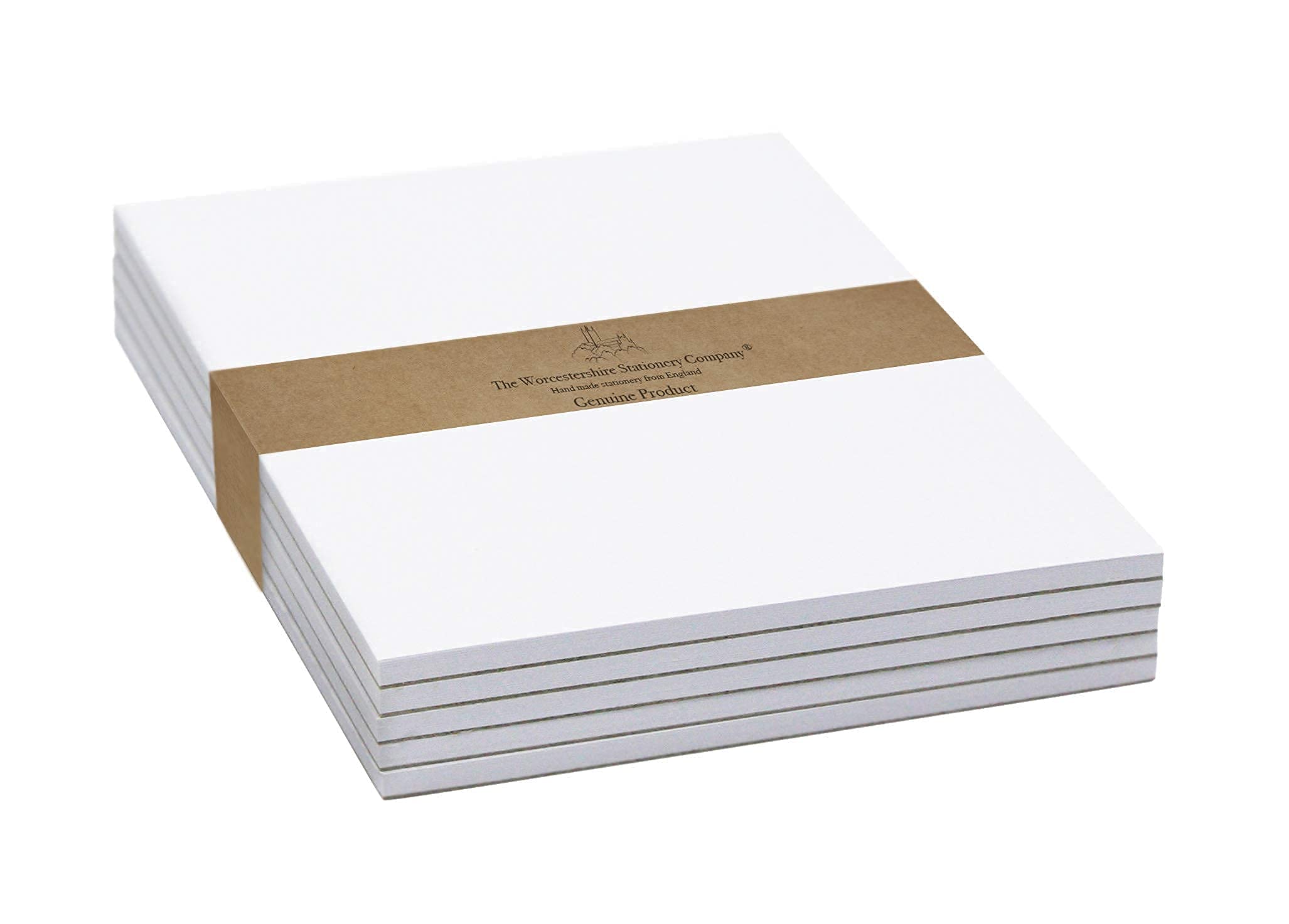 The Worcestershire Stationery Company A5 plain note pad, pack of 5 (Plain), Zero plastic packaging, FSC paper