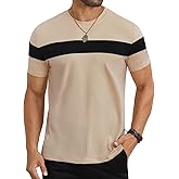 Hardaddy Men's Short Sleeve Tee Color Block Crew Neck Pullover Casual Basic Shirts