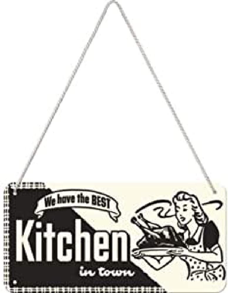Nostalgic-Art Retro Hanging Sign Home & Country – Kitchen – Gift Idea for the kitchen, Metal Plaque, Vintage design for decoration, 10 x 20 cm