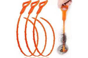 HFLYJPYW 3 Pack 25 Inch Hair Snake Hair Drain Clog Remover Cleaning Tool Drain Opener sink snake Drain Auger Hair Remover Tool For Sewer, Toilet, Shower Kitchen Sink, Bathroom Tub