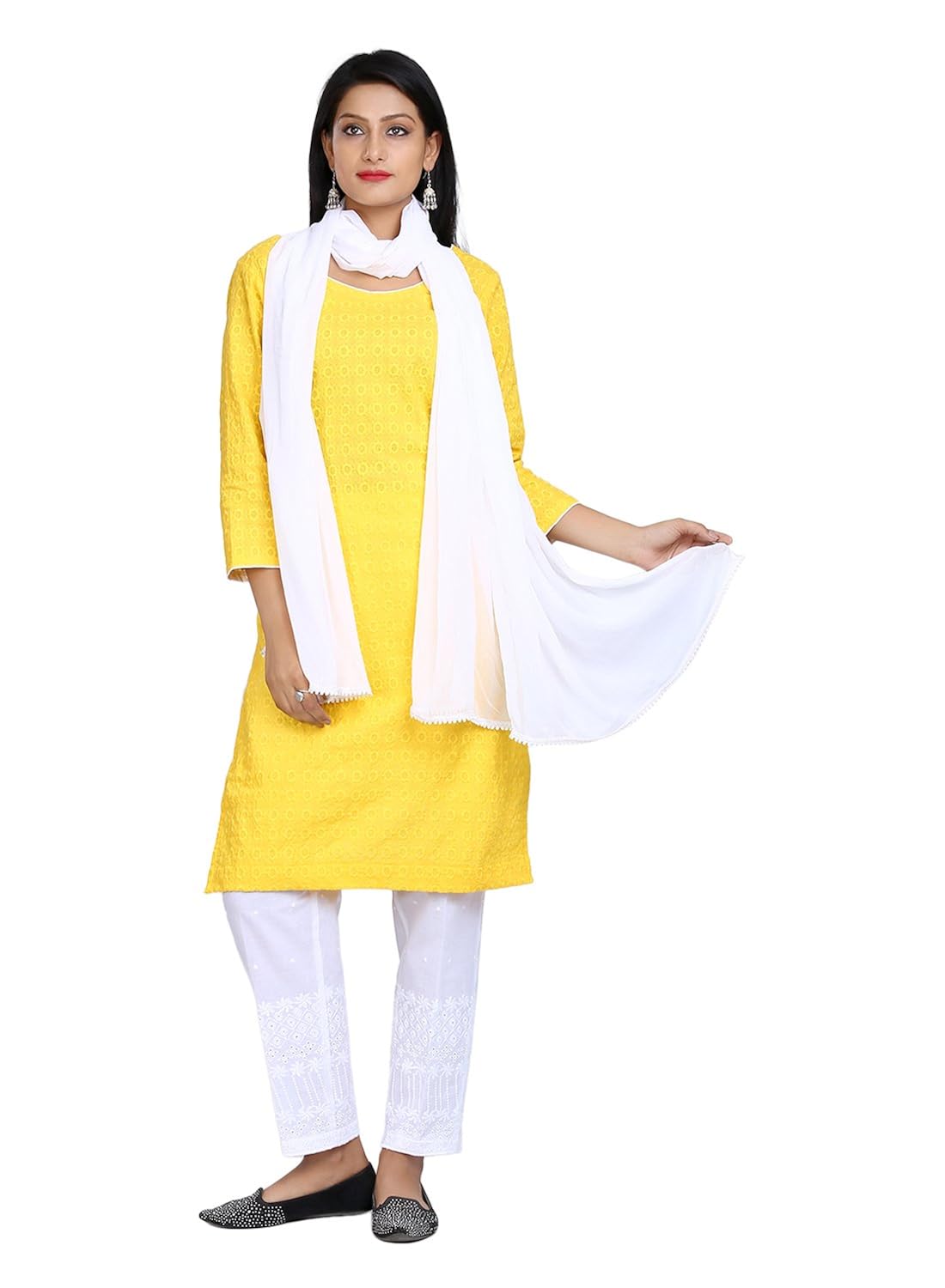 yellow kameez and white salwar