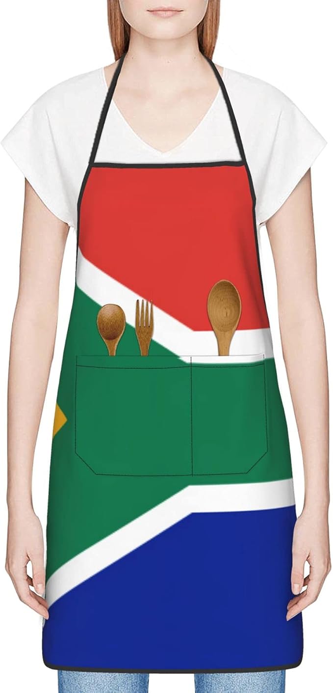 South African Flag Women and Men Seamed Apron Funny Aprons