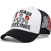 Embroidery Trucker Hat Cute “No Hard Feelings Dad Hat Mesh Skeleton Baseball Caps for Men Women Youth