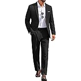 COOFANDY Men Suits Classic Fit 2 Piece Suit Set One Button Casual Blazer Wedding Bussiness Suit Separates