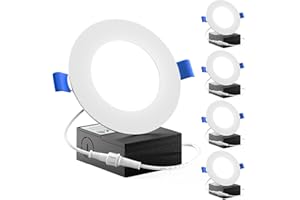 SUNCO LIGHTING Sunco 4 Inch LED Recessed Lights, Slim Canless Ceiling Lighting, 650 LM, 10W (60W Equivalent), 4000K Cool White, Dimmable, Wafer Thin, Ultra Thin with Junction Box ETL 4 Pack