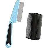 2 Pcs Dandruff Scalp Psoriasis Comb - Stainless Steel Fine Tooth Multifunctional Hair Grooming Scalp Sweep Detoxing Comb for 