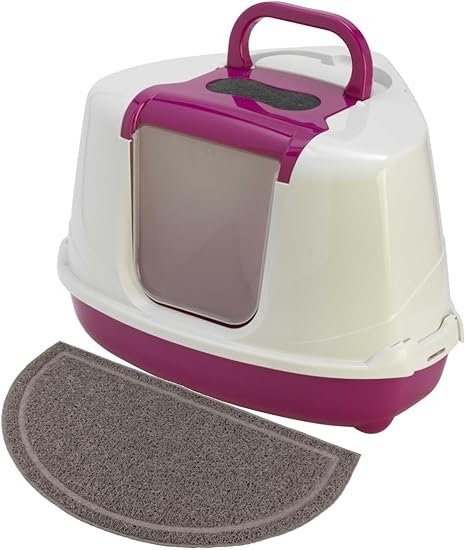 Maison Toilette D Angle Pour Chat Bac A Litiere D Angle Pour Chat Tapis Anti Salissures Amazon Fr Animalerie