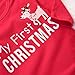 Xmas Newborn Baby Boy Girl 2PCS Christmas Deer Striped Jumpsuit Costume Outfits (0-3M, Red)