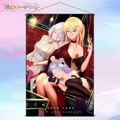 Amazon ロリータラバー タペストリー アズールレーン Azur Lane ビスマルク アズールレーン アニメ ポスター 掛ける絵 巻物 軸物 掛け画 カスタム可能 約70cm 100cm アニメ 萌えグッズ 通販