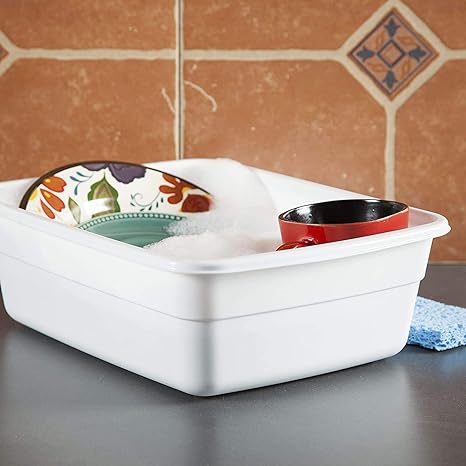 Sterilite 8 Quart Dishpan, White 