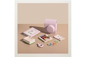 CAIUL Camera Accessories Bundle Compatible with Fujifilm Instax Mini 12, 7in1 Kit Contains - Case, Carrying Strap, Photo Album, Film Frames, Lens Filters, Selfie Mirror & DIY Stickers, Blossom Pink
