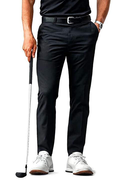 Tommy Hilfiger Men's Classic Stretch Chino Pants – Modern Fit, Wrinkle & Water-Resistant, Versatile & Comfortable for Work or Casual Wear | Black,34X29L