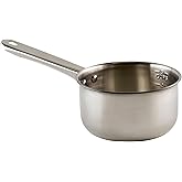 Winco 1 1/2 qt Mirror Finish Stainless Steel Sauce Pan with Cover | Heavy-duty, Riveted handle, Hanging hole, Great for Cooking and Food Preparation
