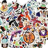 Sarissa 100PCS Cool Dragon Ball Z Vinyl Laptop Decals, Custom DBZ Sticker Sheet, Cute Anime Decals, Clear Stickers, Water Resistant & Easy Peel for No Mess Transfer (Dragon Ball Stickers 100PCS)