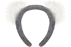 BIYAER Koala Headband Ear Hair Animal Headdress Decorative Ornament for Girl Festival Holiday Party Decoration White