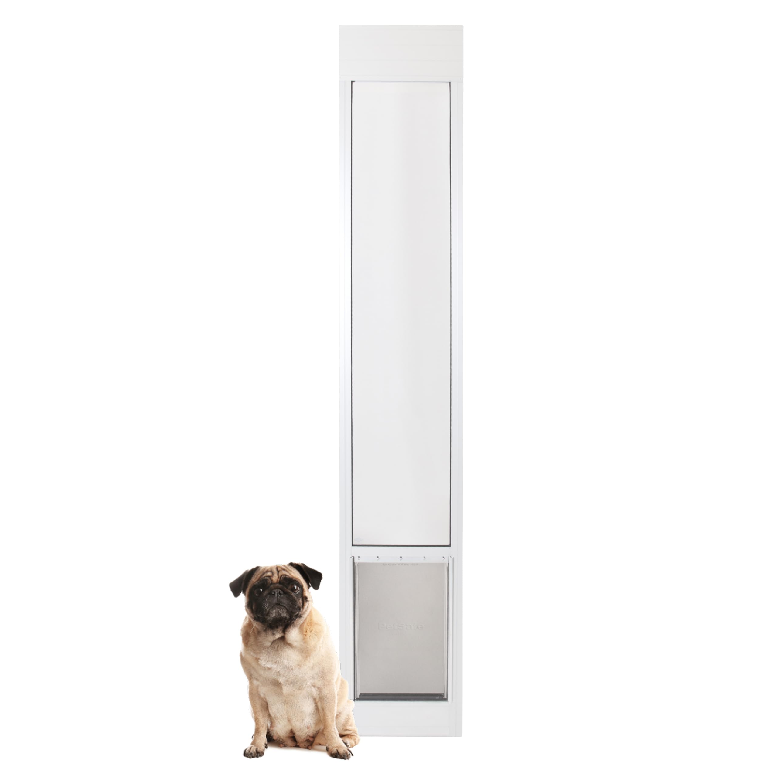 Photo 1 of PetSafe Sliding Glass Pet Door - No-Cut DIY Install Doggy Door for Renters - Aluminum Frame - Adjustable Height 75 7/8" to 81" - Ideal for Large Dogs Up to 100 lb - White