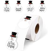 Whaline Winter Direct Thermal Labels Stickers Funny Snowman Shape Self-Adhesive Printer Decals for Xmas Christmas Holiday DIY Candle Name Tag Logo Design, 400 Pcs