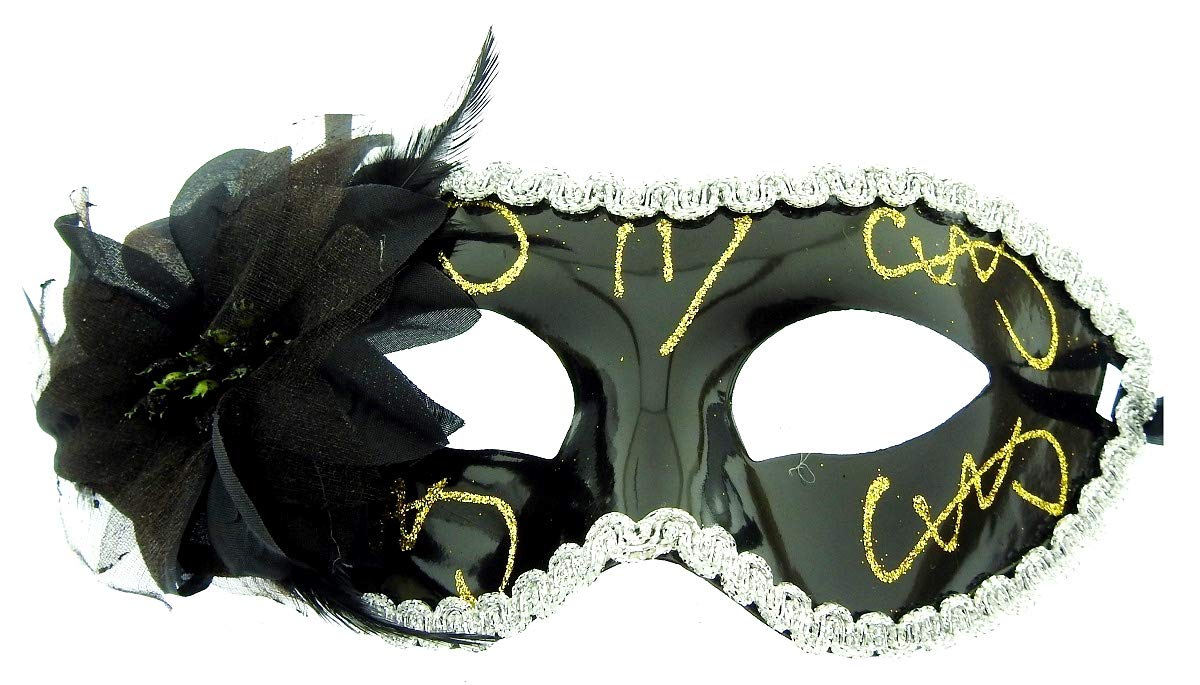 Lovelegis Venetian Mask - Carnival - Halloween - Cosplay - Disguise - Glitter - Feather - Flower - Fabric - Woman - Show - Party - Black Color