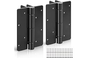 UCDOET Upgraded 5.75" Aluminum Self Closing Gate Hinges, Fence Gate Hinge for Aluminum | Vinyl | Iron | Wood Gates, Self Closing Force Adjustable Spring Hinges -1Pair (Black)