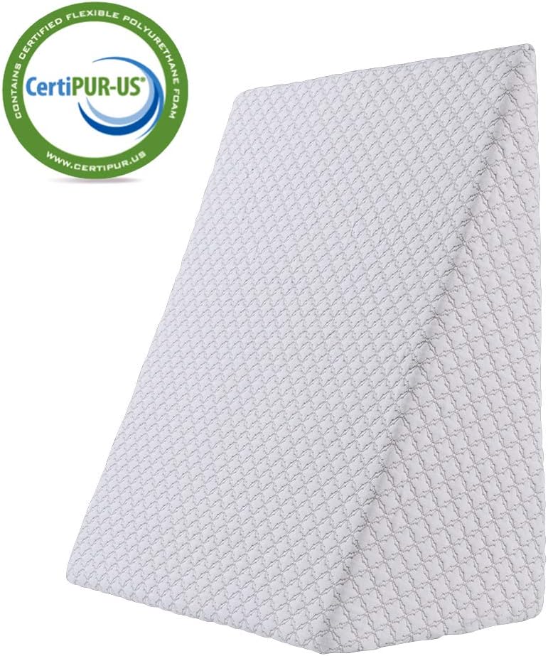 KUNPENG Bed Wedge Pillow, Memory Foam Wedge Reading Pillow & Acid Reflux Pillow for Sleeping, Pregnancy, Post Surgery, Leg Elevation - Triangle Pillow with Washable Cover 24x24x10 Inch: Home & Kitchen