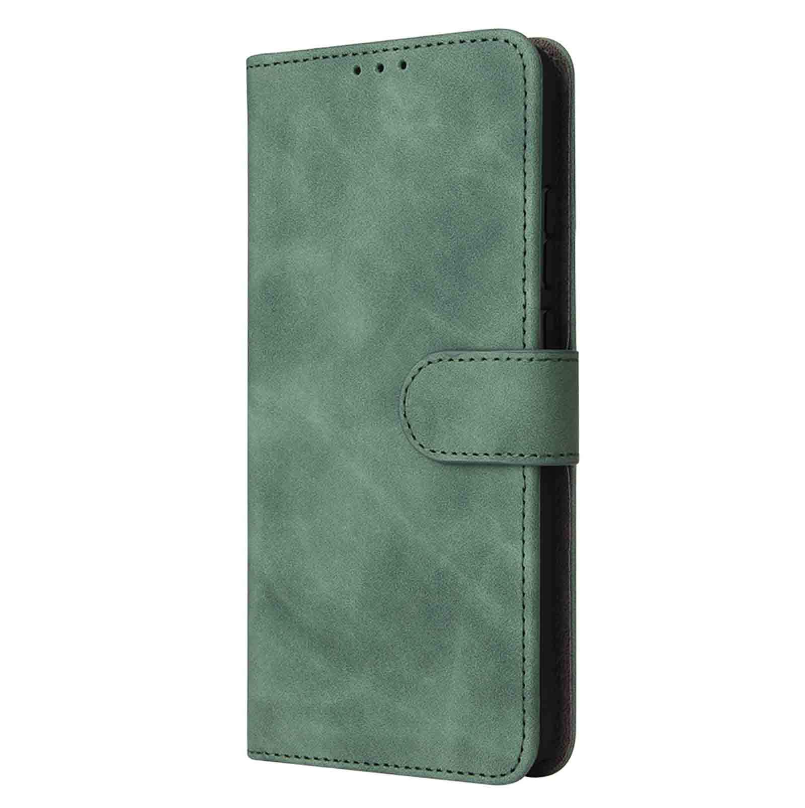 WBWONE Leather Folio Case for Motorola Moto Edge 40 Pro, Magnetic Closure Full Protection Shell Book Style Wallet Flip with [Card Slots]& [Kickstand], Green