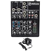 Mackie 402VLZ4 4-Channel Ultra Compact Mixer, Onyx Preamps | Four-channel desktop mixer for podcasts, small setups, and broadcast, powered by the included external adapter