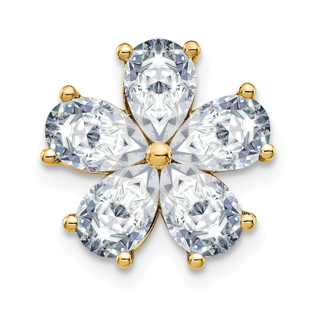 14k Yellow Gold Flower Necklace Chain Slide D E F Pure Moissanite Pendant Charm Star Fine Jewelry For Women Gifts For Her