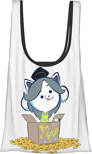 Amazon アンダー テール テミー イラスト 8 ファッション 折りたたむ 手提げ袋 簡単で便利なスーパーの買い物袋 食料品 旅行 保管 日常の使用 大容量 環境にやさしい 買い物袋 軽量 防水 片肩 収納袋 男女兼用非常に強く ひび割れに強い Unbeanded エコバッグ