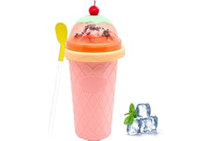 KERFULTY Slushie Maker Cup - DIY Magic Quick Frozen Smoothies Cup for Homemade Milk Shake Ice Cream Maker, Cooling Cup, Double Layer Squeeze Slushy Maker Cup,Birthday Funny Gifts for Kids &Friends &Family