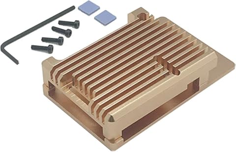Kurphy para Raspberry Pi Raspberry Pi 4 Modelo B Armadura de Aluminio Carcasa de Aluminio Caja de Repuesto Dorada Piezas