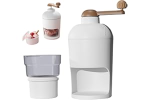Wedhapy Shaved Ice Machine Bpasnow Cone Machine Portable Ice Crusher with Hand Crank Manual Snow Cone Maker with Ice Cube Tra