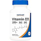 Nutricost Vitamin D3 1000 iu Softgels, 240 Softgels - Non-GMO & Gluten Free
