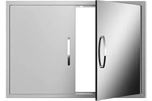 KODOM Outdoor Kitchen Doors 30''W X 21''H,Flush Mount Stainless Steel BBQ Access Doors, Double Grill Access Door for Outdoor Kitchen Cabinets and BBQ Island