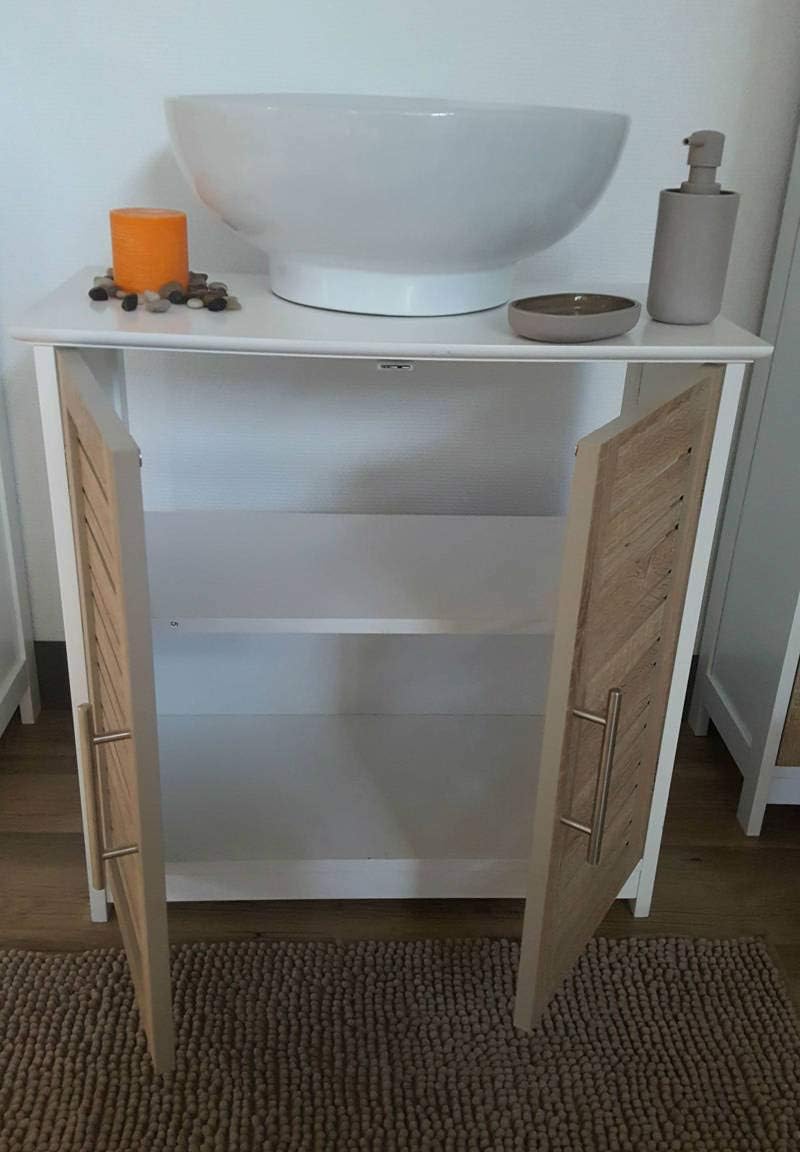 Evideco 9900306 Free Standing Non Pedestal Under Sink Vanity Cabinet Bath Storage Stockholm Oak Amazon Com