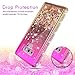 HATOSHI Samsung Galaxy Note 9 Case with Screen Protector [1 Pack], Girls Women, Liquid Glitter Sparkle Bling Clear Cute Protective Phone Cover for Galaxy Note 9 -Pink/Gold