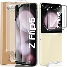 CYCFAIML[2 Pack Samsung Galaxy Z Flip 5 Screen Protector EPU Film+ 2X Flip 5 Inner Screen Flexible Film] HD Transparent High 