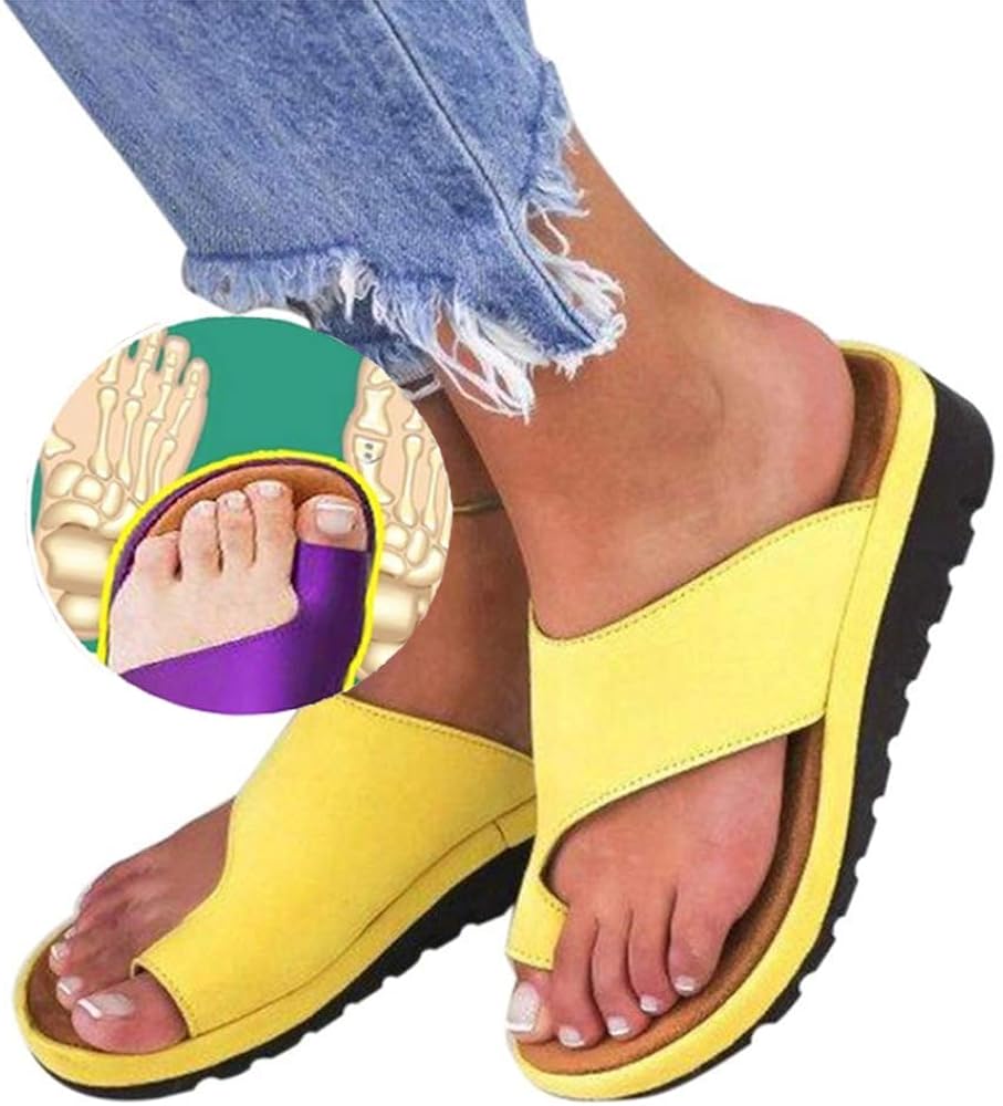 Sandalen Wo Man Die Zehen Nicht Sieht XSMG Damen Lässige Plateausandalen Korrektur Zehen Schuhe Bunion