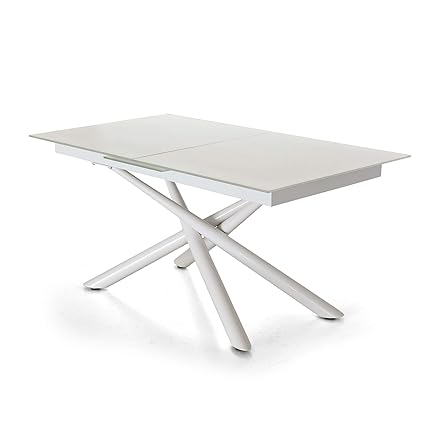 Tuoni Blade Tavolo Allungabile Con Gambe In Metallo Bianco E