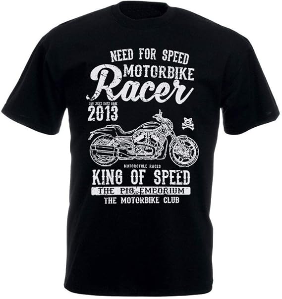 Amazon Co Jp 18夏の高品質メンズストリートスタイルキングオブスピードアメリカンバイクナイトロッドスペシャルインスピレーションを受けたオートバイ用ティー 0184 服 ファッション小物