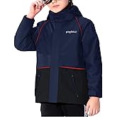 ENDIRAD Girls Boys Rain Jackets, Lightweight Waterproof Kids Rain Coats with Hood Windbreakers for Kids