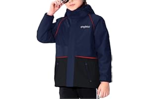 ENDIRAD Girls Boys Rain Jackets, Lightweight Waterproof Kids Rain Coats with Hood Windbreakers for Kids