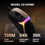 GLORIOUS Model O3 Wired Gaming Mouse 54g 30K DPI BAMF 3.0 130M Switches view 2
