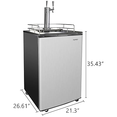 Buy Kuppet Beer Kegerator Full Size Stainless Steel Kegerator Draft Beer Dispenser Keg Beer Cooler Compressor Cooling Co2 Regulator Casters Dual Tap 6 0 Cu Ft Stainless Steel Online In Indonesia B087g6xndg