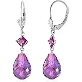 Galaxy Gold GG 14K White Gold Dangle Earrings with Amethysts