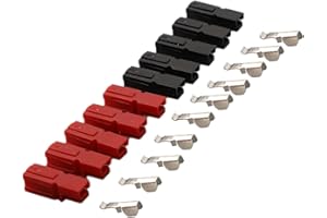 5 Pair Red and Black 15/45A 600V Terminal Block Connectors for Anderson, Marine & Electric Vehicle Applications(45A)