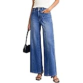 Sidefeel Womens Wide Leg Baggy Jeans High Waisted Tummy Control Stretchy Loose Fit Ankle Denim Jeans