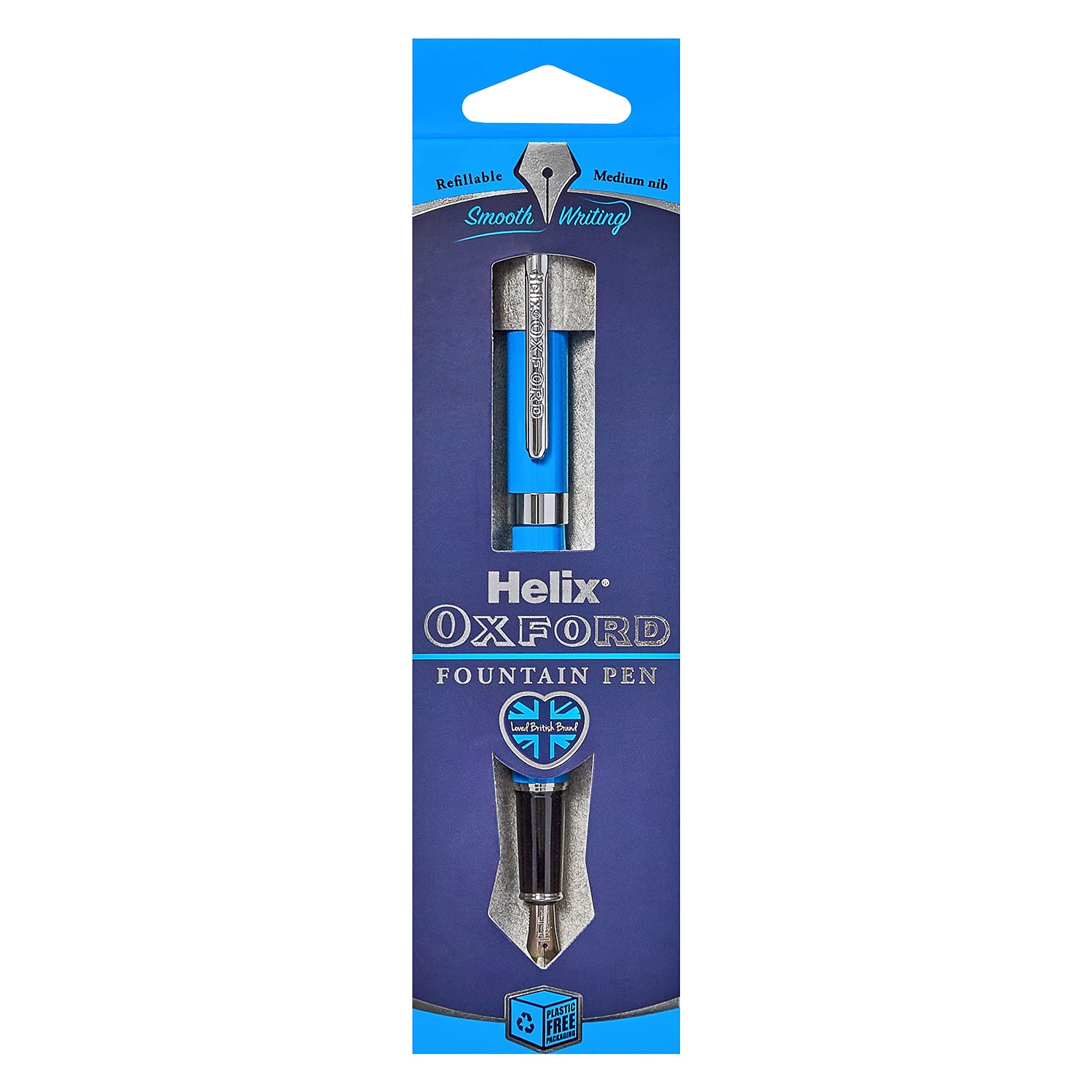 Helix Oxford Premium Fountain Pen (Light Blue) with Plastic Free Packaging