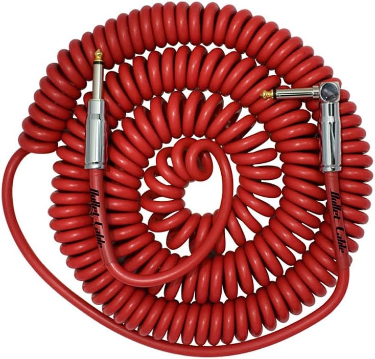 Bullet cable BC30CCR Coil 30ft Cable Straight/Angled Connector red